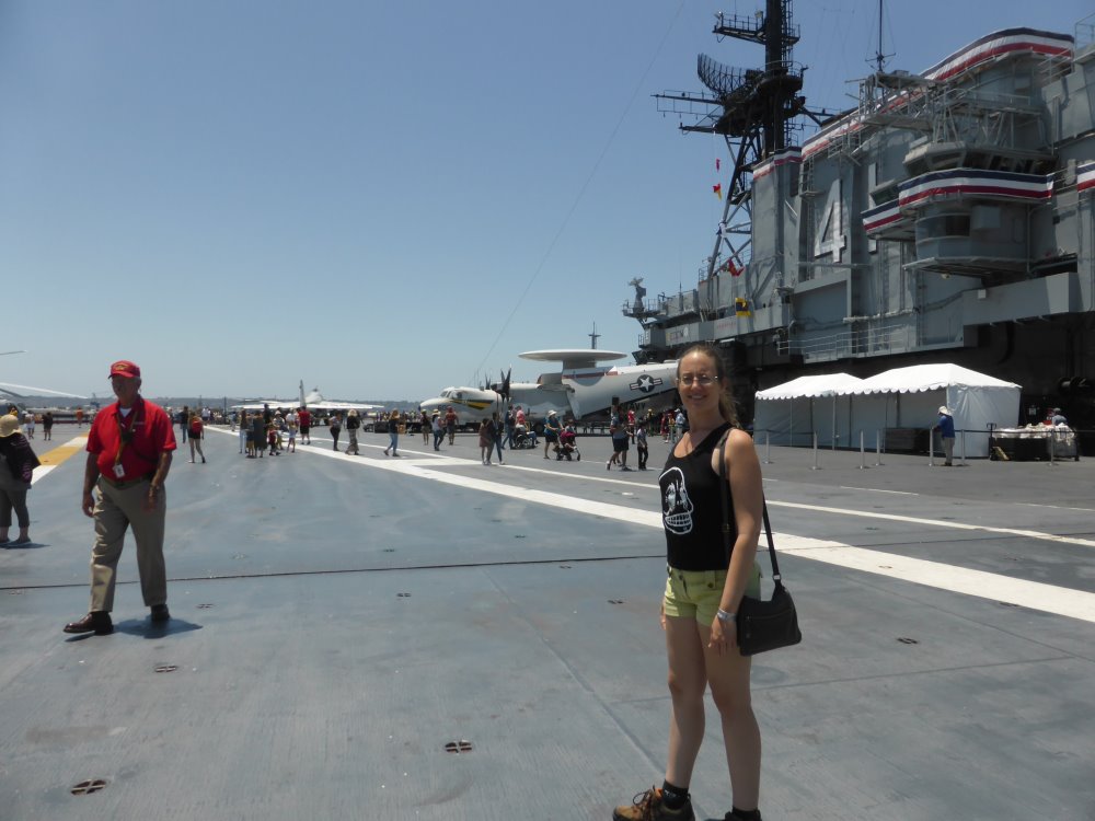 Nordic Republicans' President Lauren Ell at the USS Midway Museum in San Diego, CA