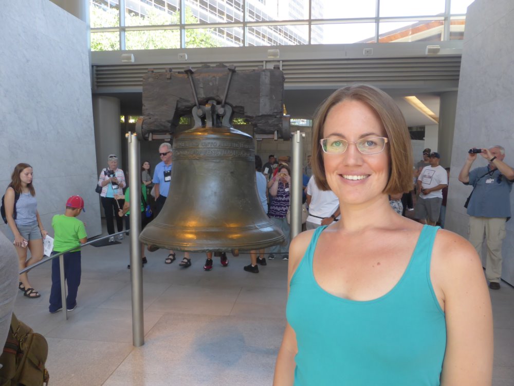 Nordic Republicans' President Lauren Ell visiting Liberty Bell in Philadelphia, Pennsylvania