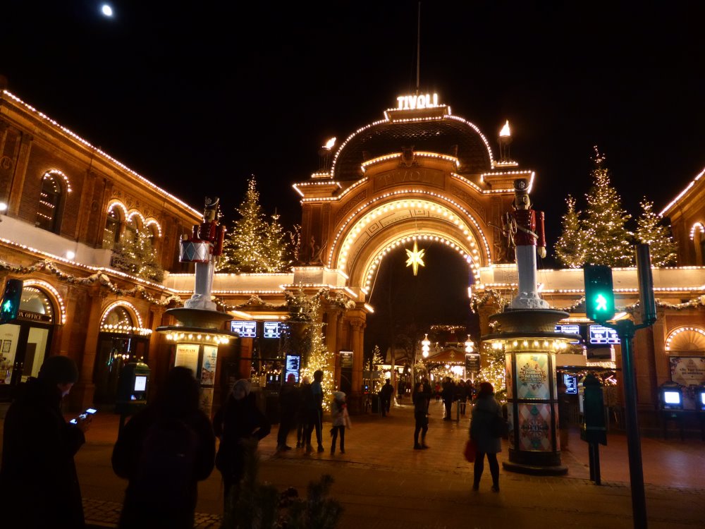 Front entrance of amusement park Tivoli in Copenhagen, Denmark. 