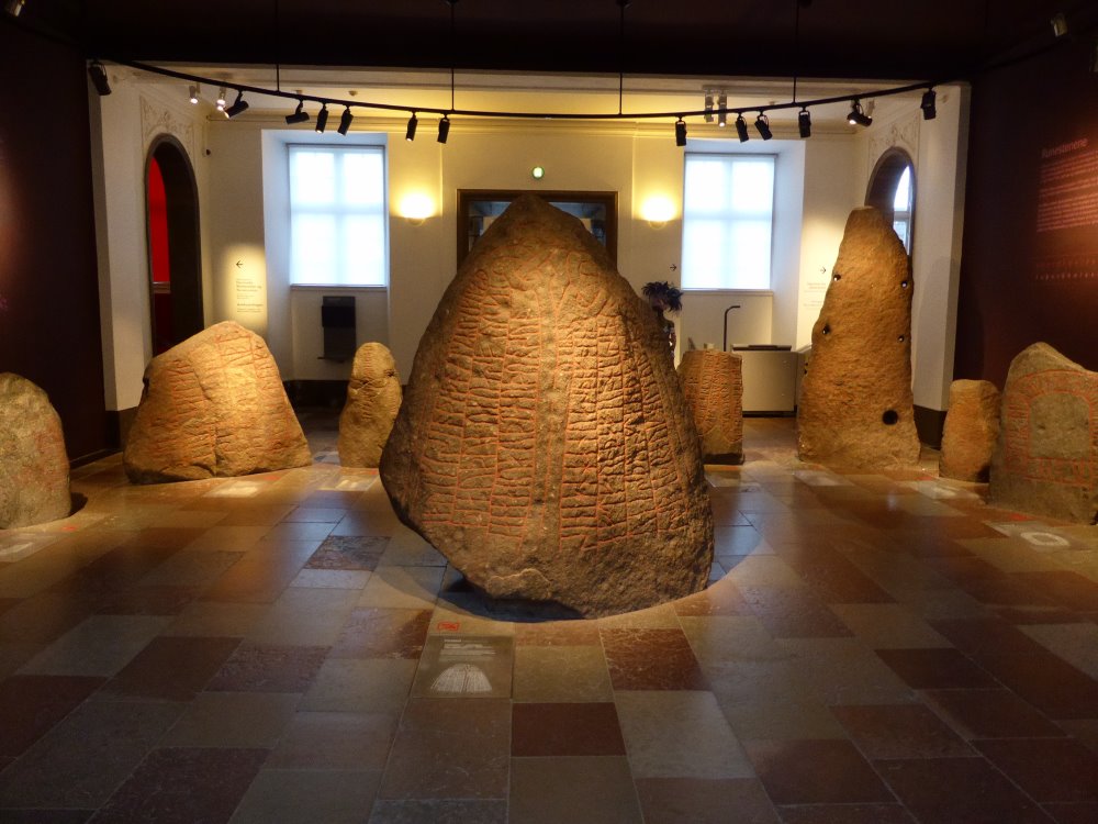 Viking rune exhibit at the National Museum of Denmark.